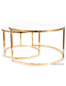Журнальный столик Signal Muse (эффект белого мрамора/золотой)