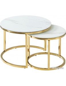 Журнальный столик Signal Muse II (белый мрамор/золотой)