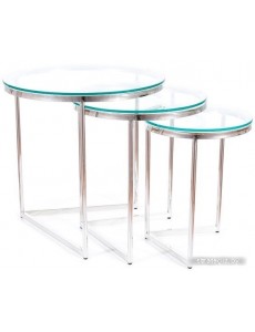 Журнальный столик Signal Trinity (прозрачный/серебряный)