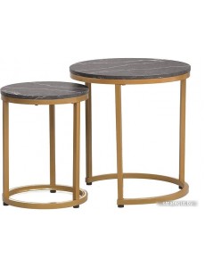 Журнальный столик Signal HOLA (2 шт., черный мрамор/золотой)