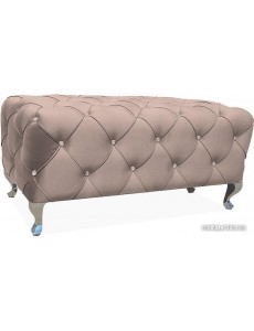 Пуфик Signal HESTIA VELVET 100/46/50 (бежевый/серебряный)