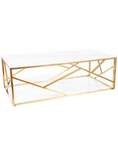 Журнальный столик Signal Escada A II (эффект белого мрамора/золотой)