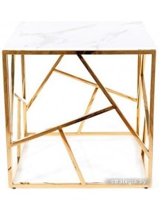 Журнальный столик Signal Escada B II (эффект белого мрамора/золотой)