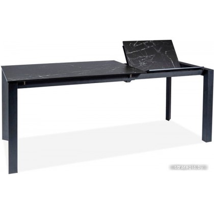 Кухонный стол Signal Metropol Cerammic 120/180x80 (черный мрамор/черный)