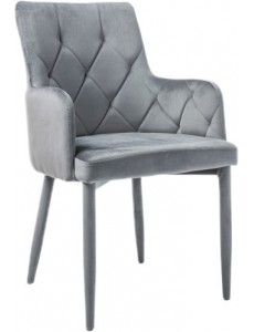 Стул с подлокотниками Signal Ricardo Velvet (серый)