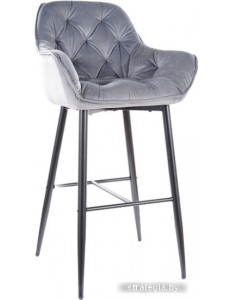 Стул с подлокотниками Signal Cherry H-1 Velvet (bluvel 14 серый/черный)