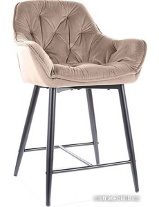 Стул с подлокотниками Signal Cherry H-2 Velvet (bluvel 28 бежевый/черный мат)