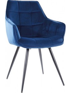 Стул с подлокотниками Signal Lilia Velvet (bluvel 86 темно-синий/черный)