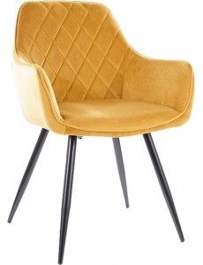 Стул с подлокотниками Signal Linea Velvet (bluvel 68 карри/черный)