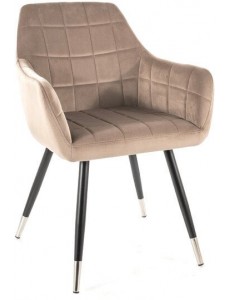 Стул Signal Nuxe Velvet (bluvel 40 темно-бежевый/черный/хром)