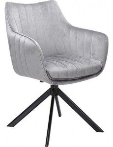 Стул с подлокотниками Signal Azalia Velvet (bluvel 14 серый/черный)