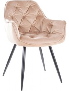 Стул с подлокотниками Signal Cherry Velvet (bluvel 28 бежевый/черный)