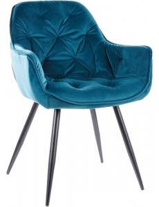 Стул с подлокотниками Signal Cherry Velvet (bluvel 85 бирюзовый/черный)