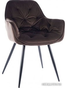 Стул с подлокотниками Signal Cherry Matt Velvet 48 (коричневый/черный)