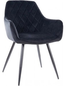 Стул с подлокотниками Signal Linea Velvet (bluvel 19 черный)