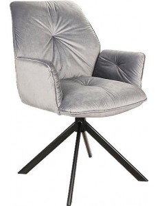 Стул с подлокотниками Signal Boogie II Velvet (bluvel 14 серый/черный матовый)