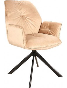 Стул с подлокотниками Signal Boogie II Velvet (bluvel 28 бежевый/черный матовый)