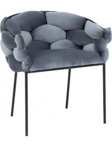 Стул с подлокотниками Signal Norte Velvet (bluvel 14 серый/черный матовый)