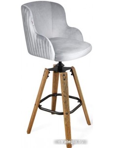 Стул с подлокотниками Sheffilton SHT-ST39-1/S93 (серое облако/дуб коричневый брашированный/черный муар)