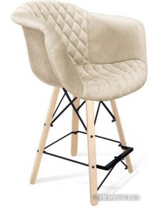 Стул с подлокотниками Sheffilton SHT-ST31-C2/S80-1 (кремовый/прозрачный лак/черный муар)