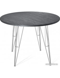 Кухонный стол Sheffilton SHT-TU10/TT 90 (хром лак/каменный уголь)