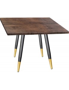 Кухонный стол Sheffilton Стол SHT-TU14/80/80 МДФ (черный муар/золото/палисандр)