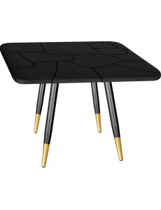 Кухонный стол Sheffilton Стол SHT-TU14/TТ 83/83 (черный муар/золото/черный)