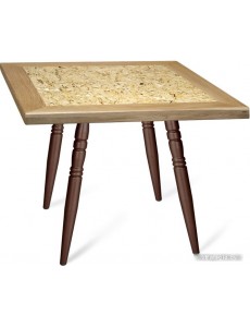 Кухонный стол Sheffilton SHT-TU15 70/70 дуб/OSB (медный металлик/прозрачный лак)