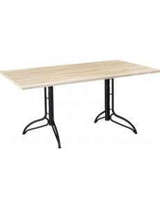 Кухонный стол Sheffilton SHT-TU20/120/80 МДФ (черный муар/дуб сонома светлый)