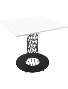 Кухонный стол Sheffilton SHT-TU3-1/80/80 ЛДСП (черный/белый)