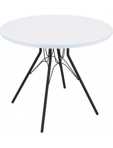 Кухонный стол Sheffilton SHT-TU34-P/80 МДФ (черный муар/белоснежная шагрень)