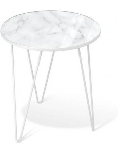 Журнальный столик Sheffilton SHT-CT27 (белый муар/белый мрамор)