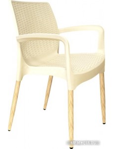 Стул с подлокотниками Sheffilton SHT-S68/S424-С (бежевый/светлый орех)