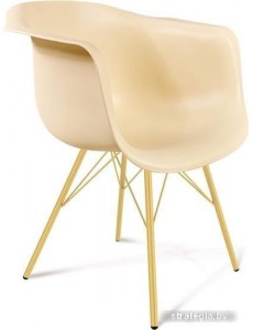 Стул с подлокотниками Sheffilton SHT-ST31/S37 (бежевый/золото)