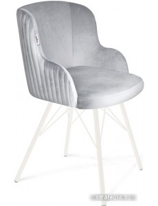 Стул с подлокотниками Sheffilton SHT-ST39-1/S37 (серое облако/белый муар)
