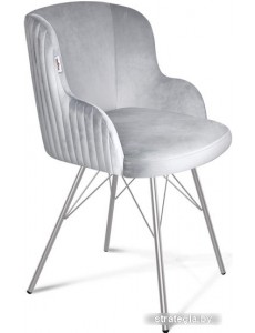 Стул с подлокотниками Sheffilton SHT-ST39-1/S37 (серое облако/хром лак)