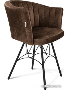 Стул с подлокотниками Sheffilton SHT-ST42-1/S100 (кофейный трюфель/черный муар)