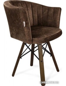 Стул с подлокотниками Sheffilton SHT-ST42-1/S70 (кофейный трюфель/темный орех/черный)