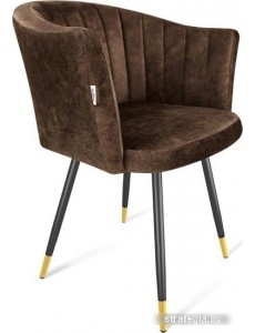 Стул Sheffilton SHT-ST42-1/S95-1 (кофейный трюфель/черный муар/золото)