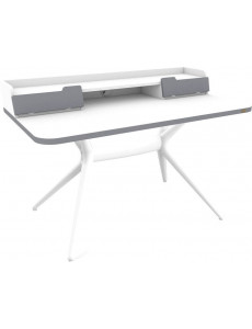 Стол Sheffilton SHT-TU30-2/TT31 120/65 ЛДСП (белый/белый шагрень/серый)