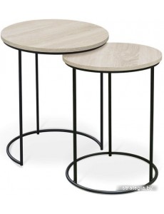 Журнальный столик Sheffilton SHT-CT7 (дуб беленый/черный муар)