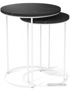 Журнальный столик Sheffilton SHT-CT7 (камень пьетра черный/белый муар)