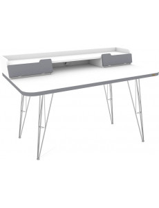 Стол Sheffilton SHT-TU10/TT31 120/65 ЛДСП (хром лак/белый шагрень/серый)