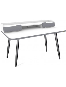 Стол Sheffilton SHT-TU14/TT31 120/65 ЛДСП (черный муар/белый шагрень/серый)