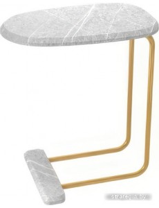 Приставной столик Sheffilton SHT-CT23 (золото/серый мрамор)