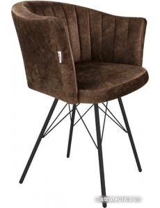 Стул с подлокотниками Sheffilton SHT-ST42-1/S37 (кофейный трюфель/черный муар)