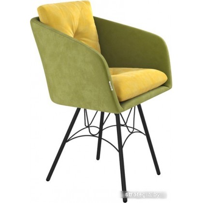 Стул с подлокотниками Sheffilton SHT-ST43-2/S100 (фисташковый десерт/черный муар)