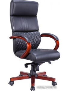 Кресло Everprof President Wood (экокожа, черный)