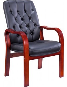 Кресло Everprof Monaco Wood CF (экокожа, черный)