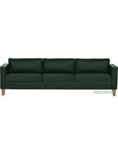 Диван Brioli Вернер трехместный (экокожа, L15 зеленый/светлые ножки)